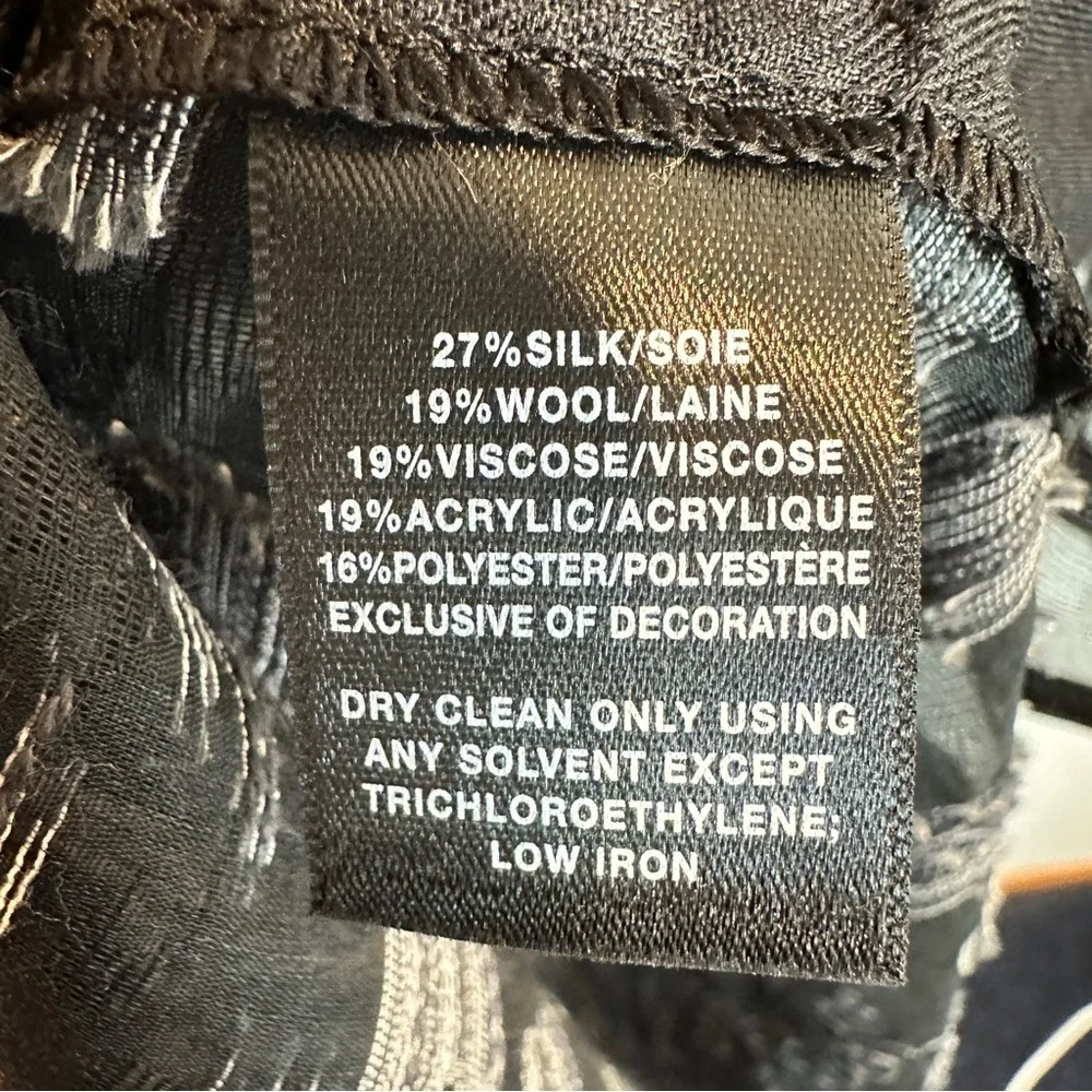 Lafayette 148 Stunning Sheer Jacquard Silk Wool Blend Belted Jacket Beautiful